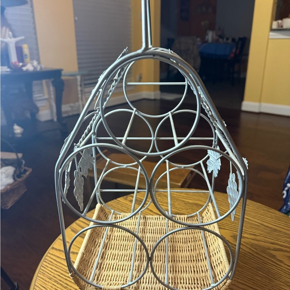 Storage & Organization | Vintage Metal Wine Rack With Leaf Accents ...